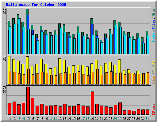 Daily usage for October 2020