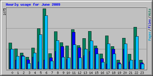 Hourly usage for June 2009