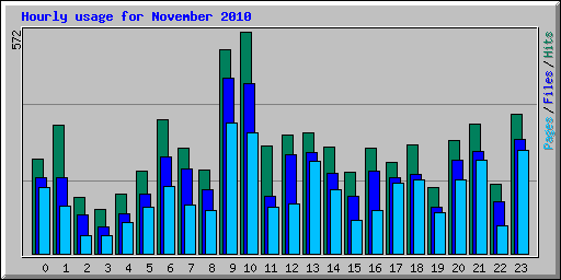 Hourly usage for November 2010