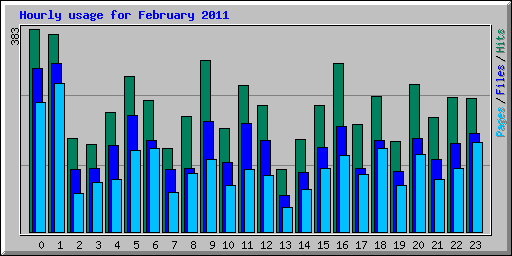 Hourly usage for February 2011