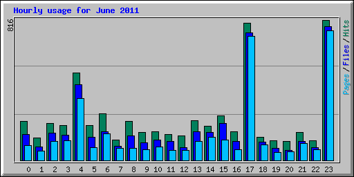 Hourly usage for June 2011