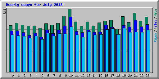 Hourly usage for July 2013
