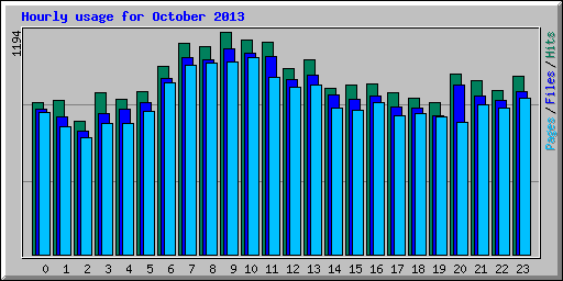 Hourly usage for October 2013