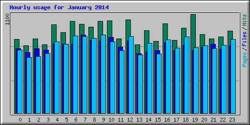 Hourly usage for January 2014