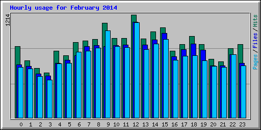 Hourly usage for February 2014