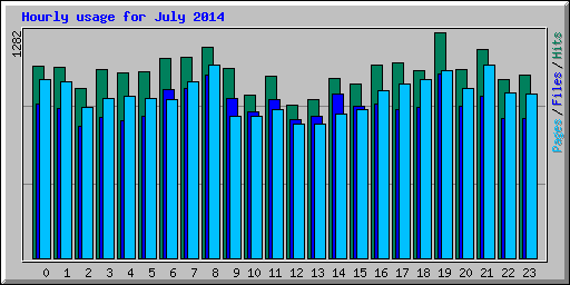 Hourly usage for July 2014