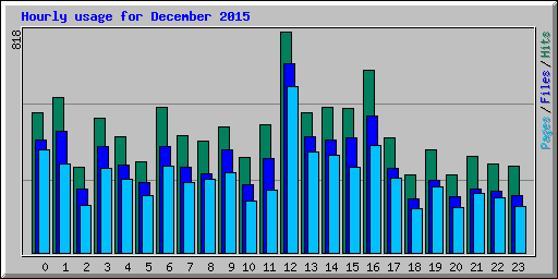 Hourly usage for December 2015