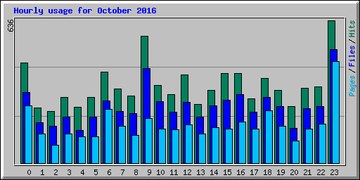 Hourly usage for October 2016