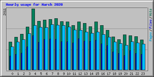 Hourly usage for March 2020